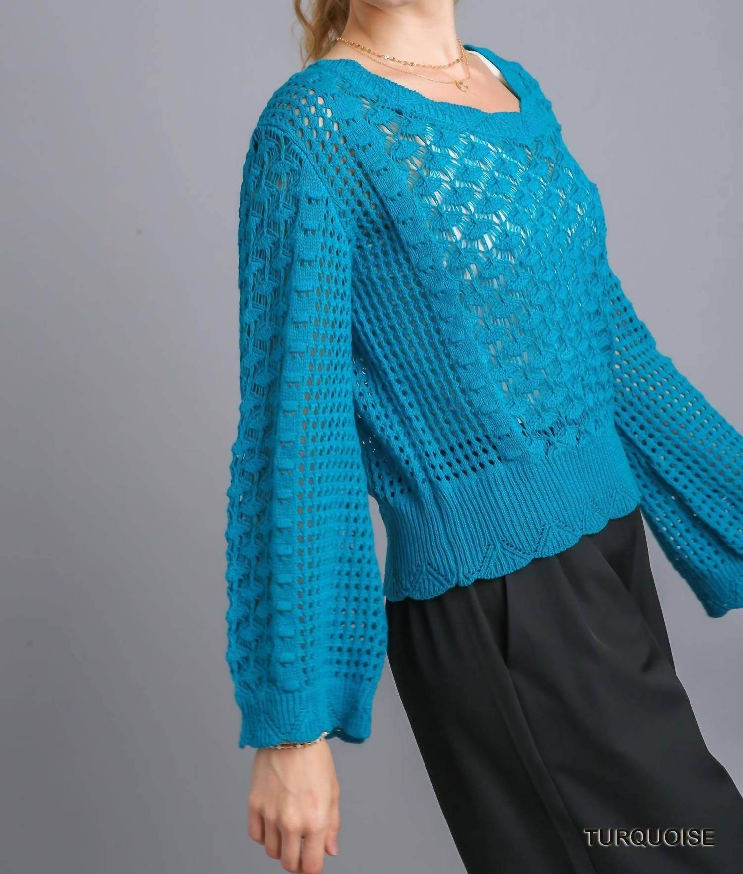 Umgee - Crochet Light Weight Pullover Top
