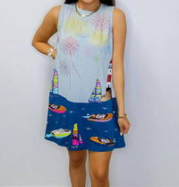Queen Of Sparkles - Firework Over Boats Tank Dress