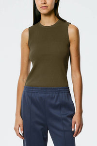 Tibi - Giselle Stretch Sweater Openback Tank