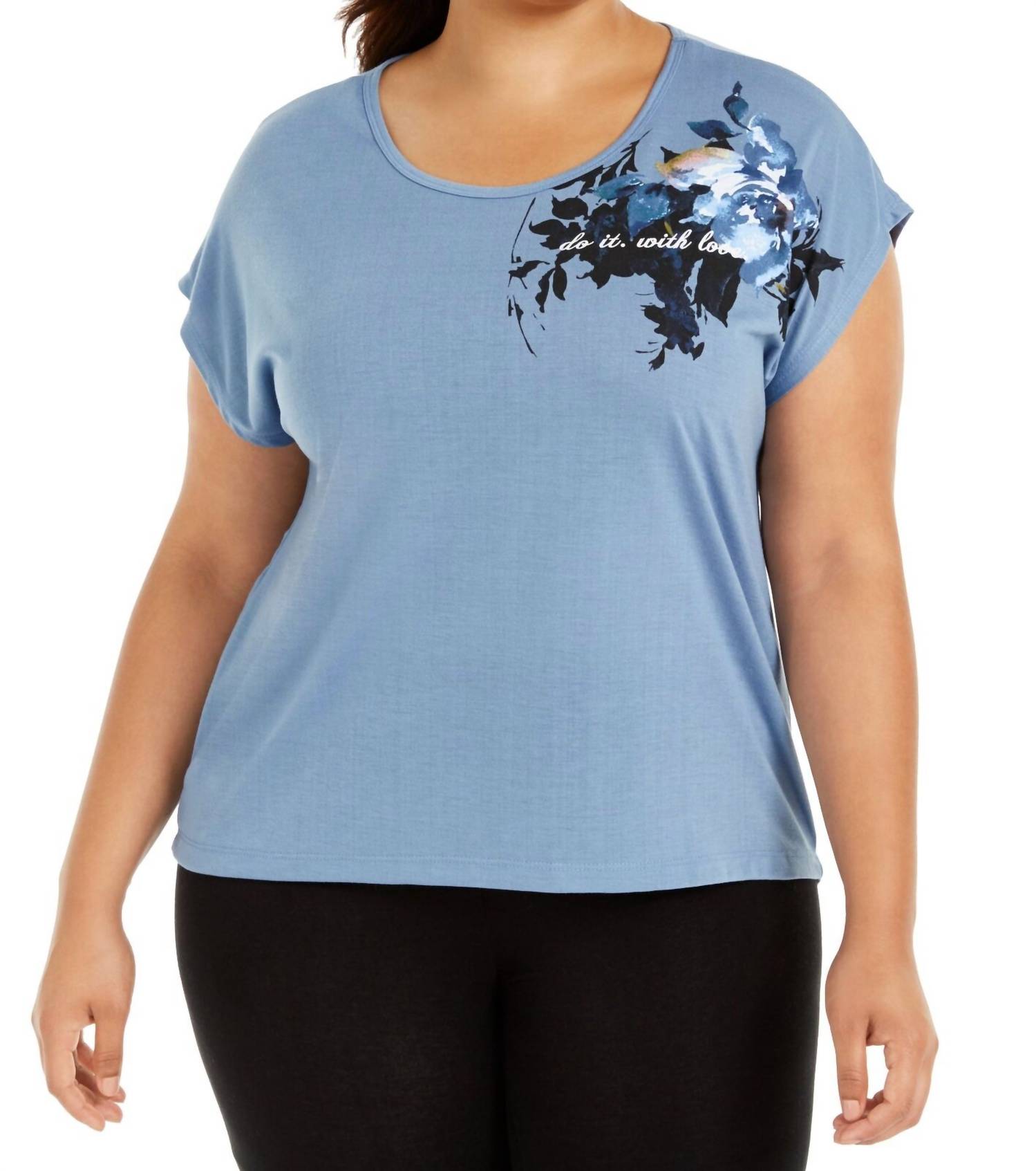 Ideology - Floral Graphic Do It With Love T-shirt - Plus