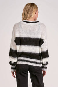 Elan - Stripe Fuzzy Cardigan