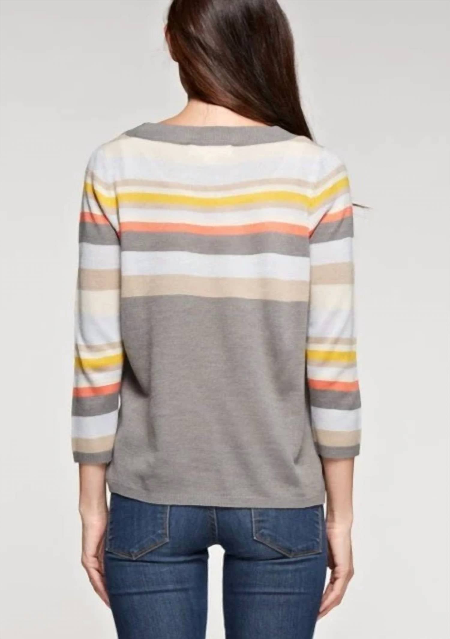 Lovestitch - Retro Pullover Striped Crewneck Sweater