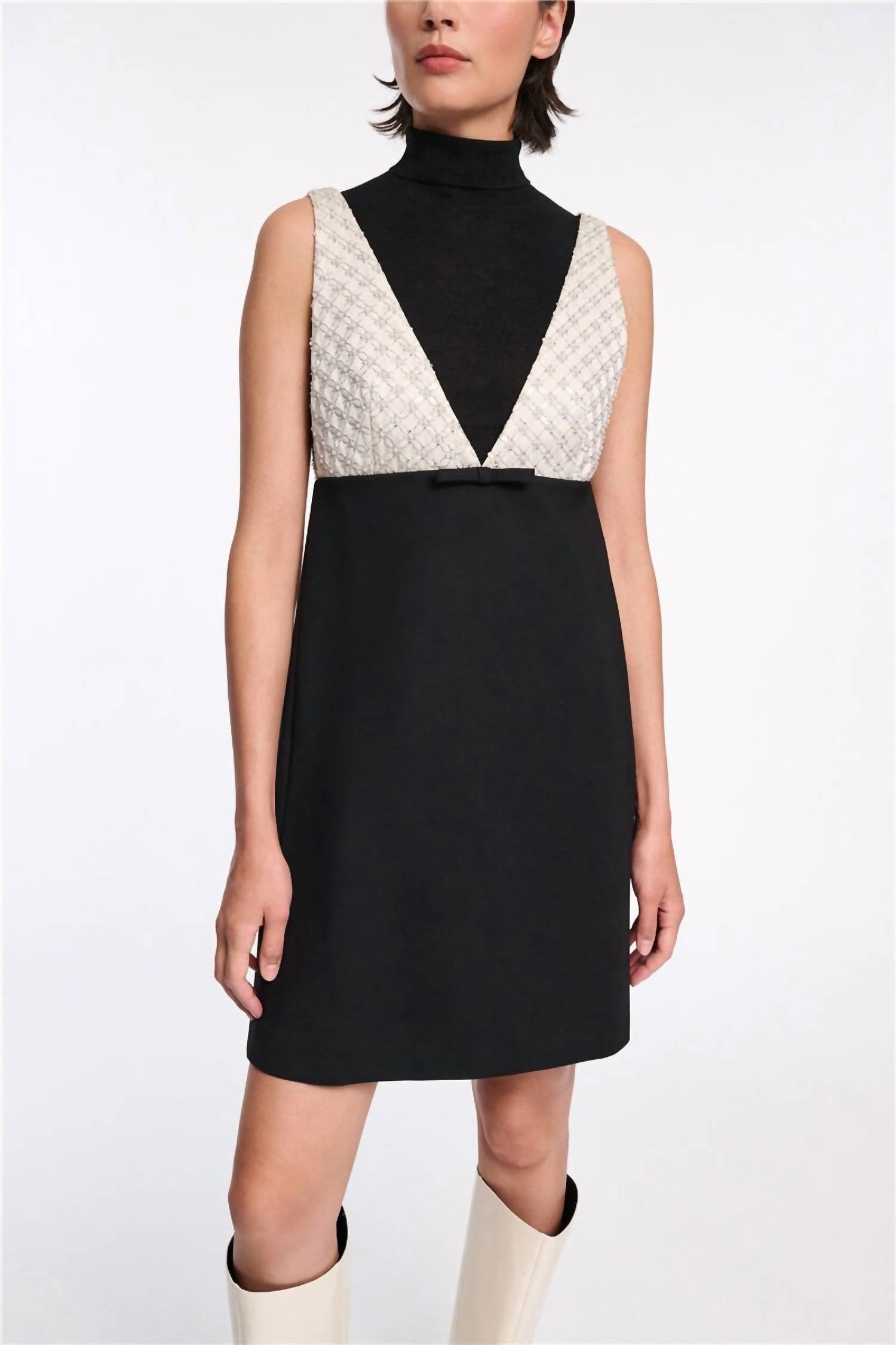 DOROTHEE SCHUMACHER Emotional Essence Mini Dress in black off white - women's dress