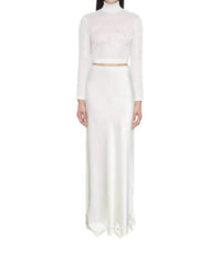 Enza Costa - SEQUIN CROPPED LONG SLEEVES MOCK NECK TOP