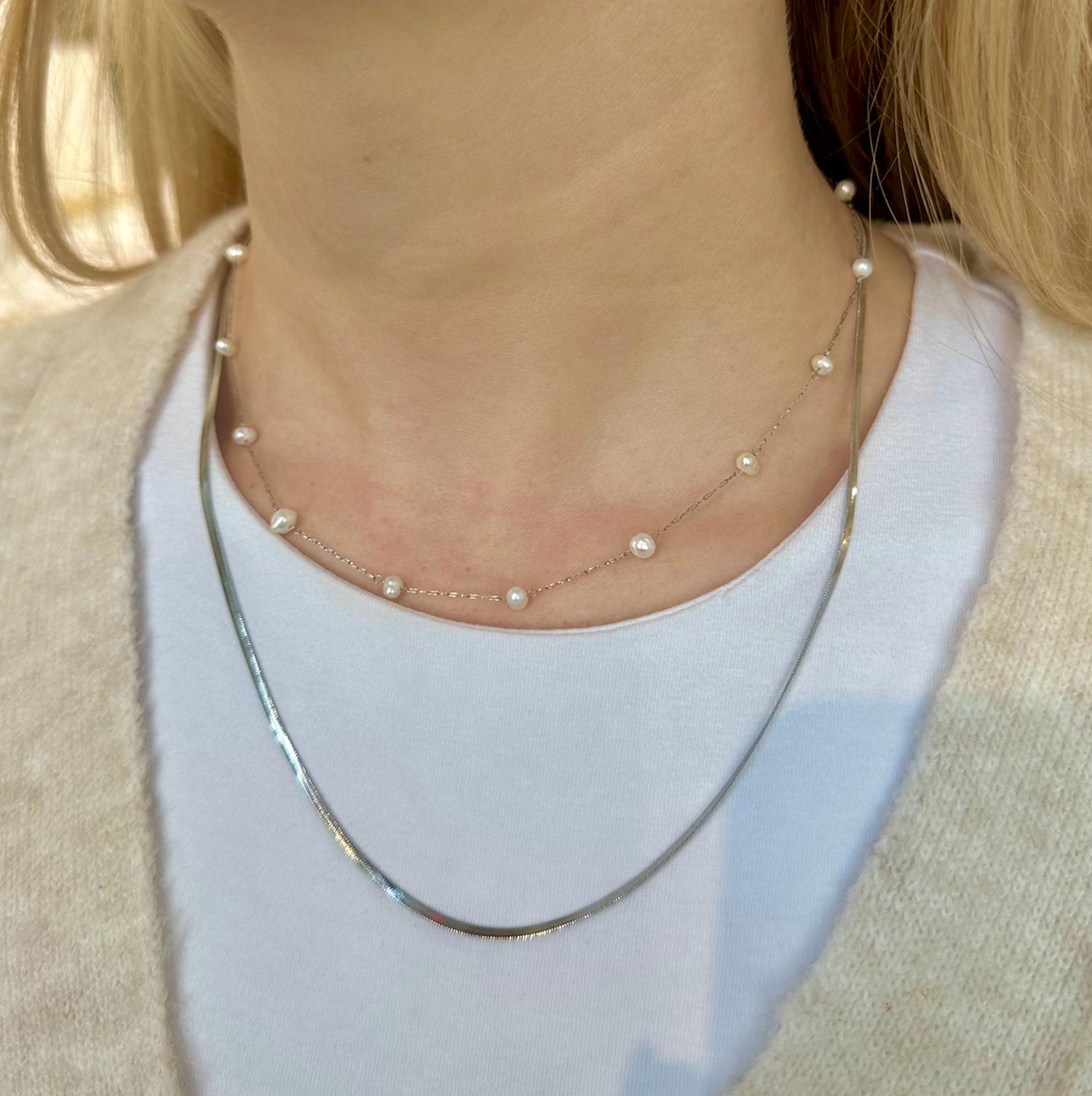 Nikki Smith Designs Women's Camille Pearl Necklace in silver - women's jewelry - alternate view