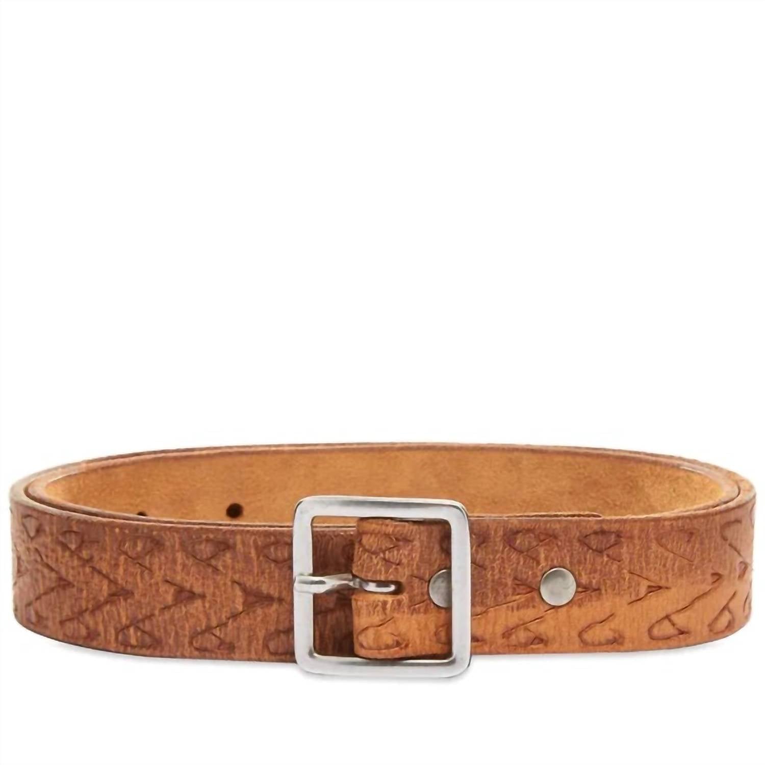 Re/Done - Women's Embossed Square Buckle Belt