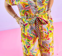 Karlie - Tropical Satin Jumpsuit