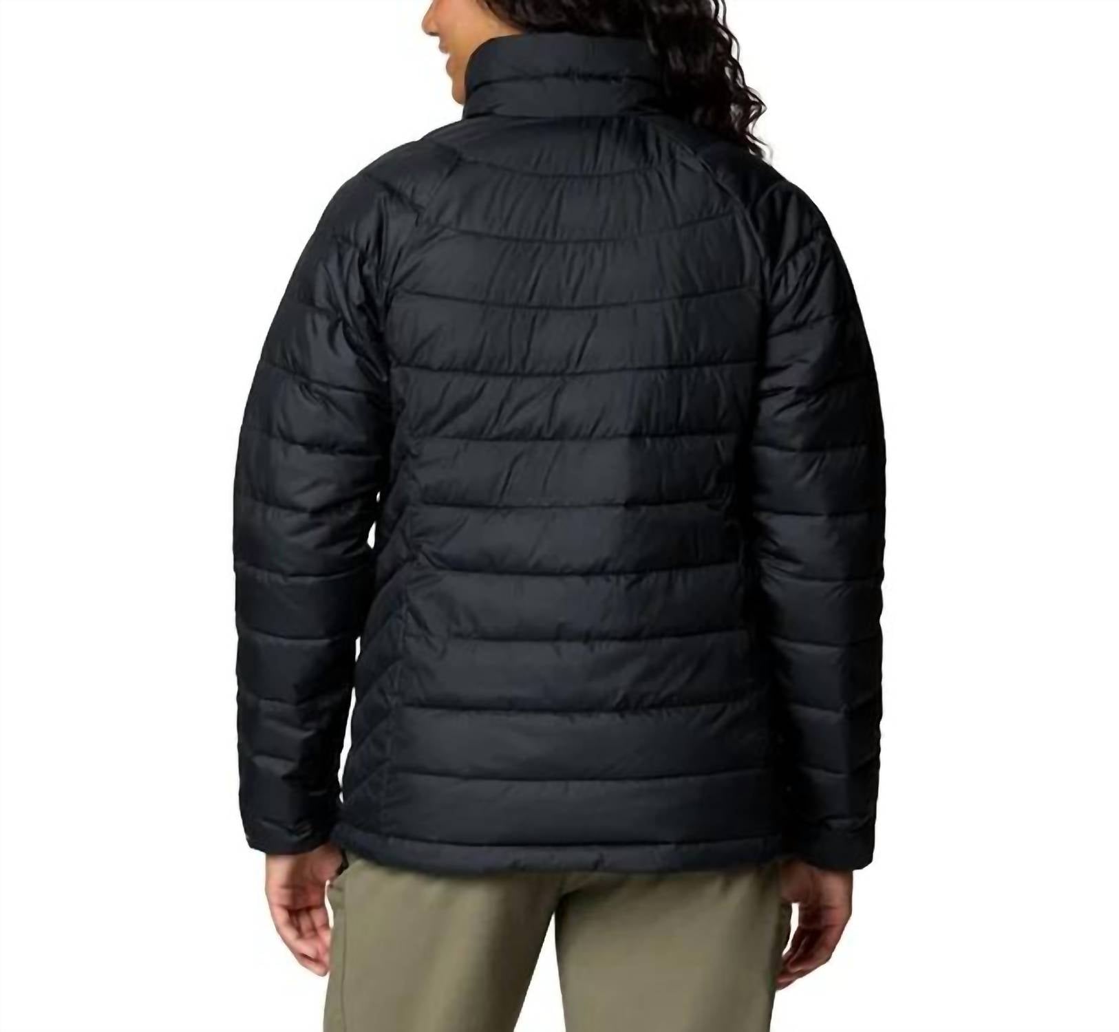 Columbia Women's Powder Lite II Full Zip Insulated Jacket in black - women's jacket - detail view