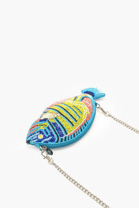 America & Beyond - Embellished Royal Fish Clutch