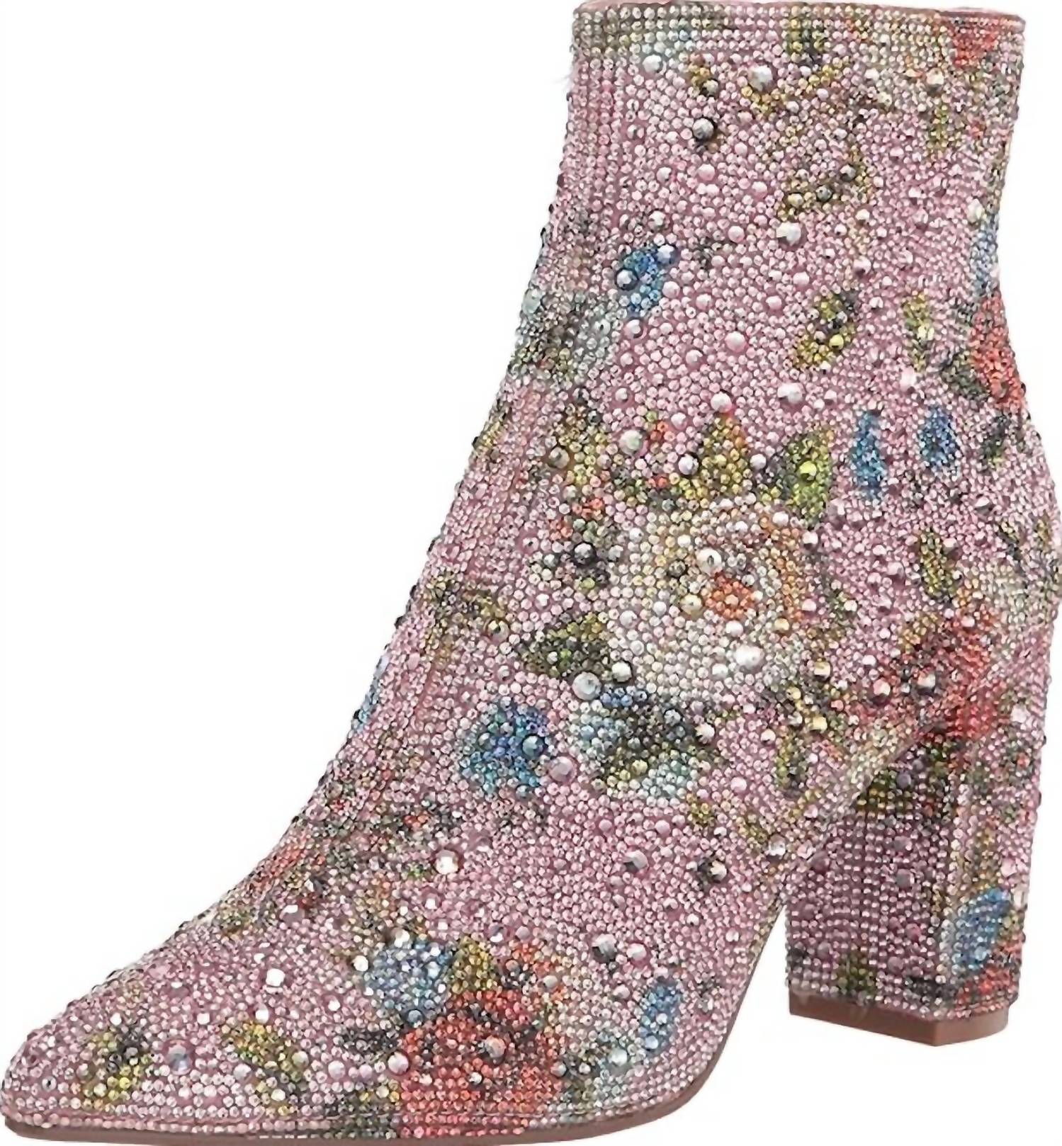 Betsey Johnson Women's Cady Floral Bootie in pink - women's shoe - alternate view