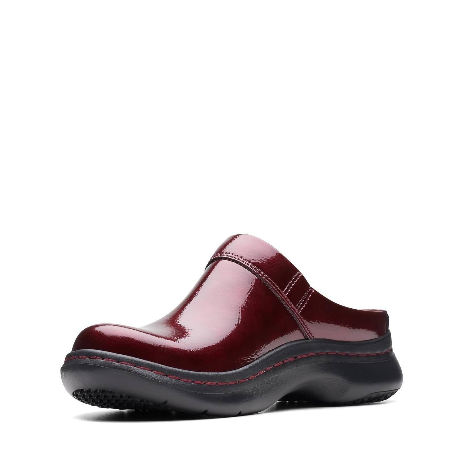 Clarks Women's Pro Clog in burgundy patent - women's shoe - view 5