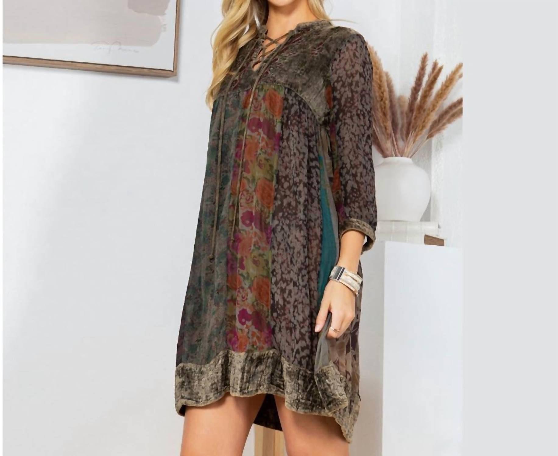 Young Threads - Chic Bohemian Stone-washed Babydoll Dress
