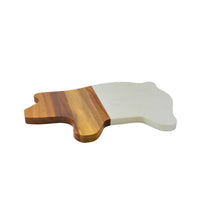 Creative Gifts International - Marble and Acacia Wood Pig Board