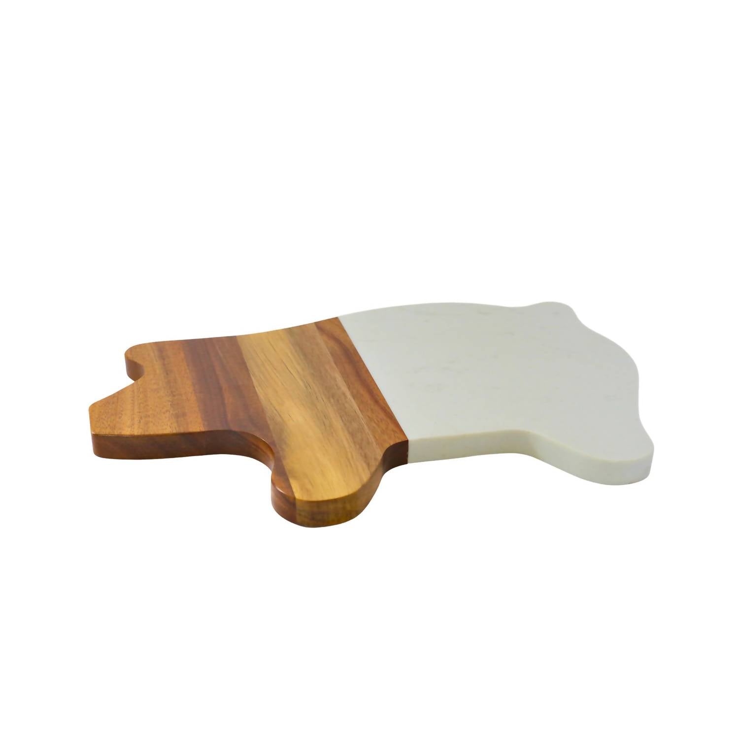Creative Gifts International - Marble and Acacia Wood Pig Board
