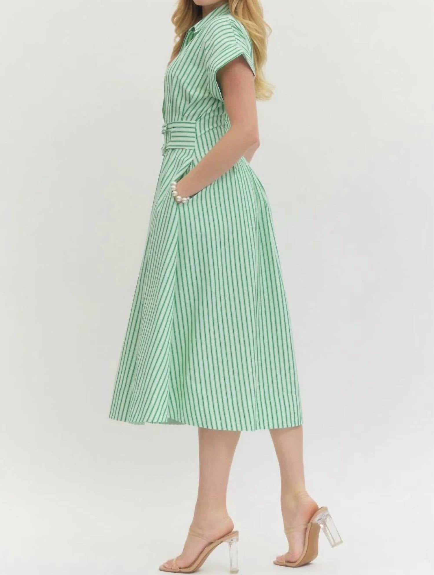 Entro - Shirley Striped Midi Dress