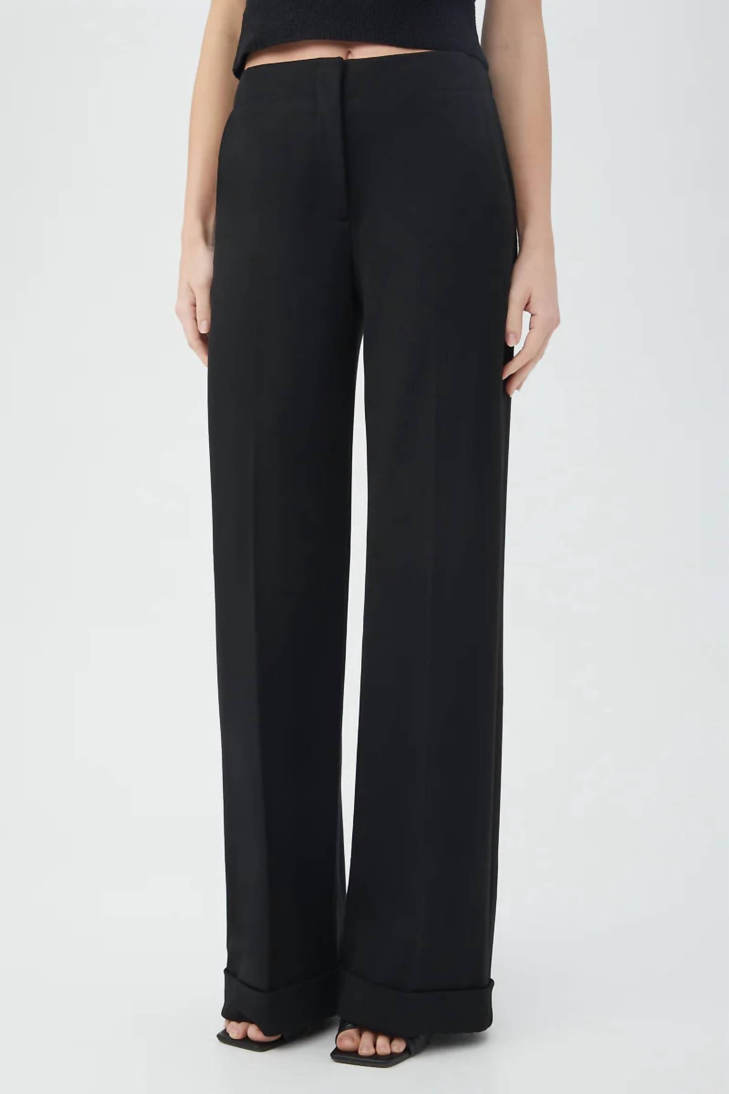 Trina Turk Cohen Wide Leg Pant in black - women's pants