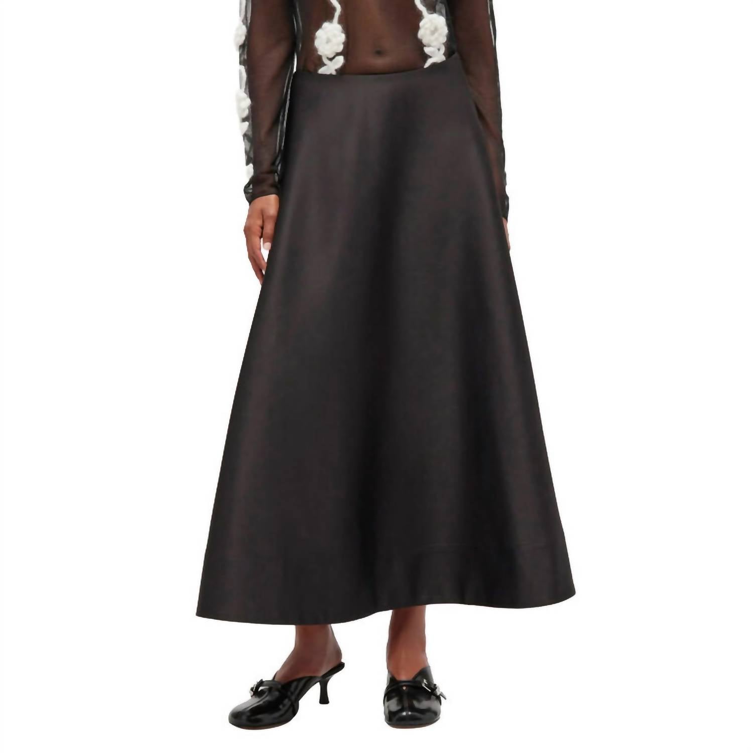 Ganni - Duchesse Satin Long Circle Skirt