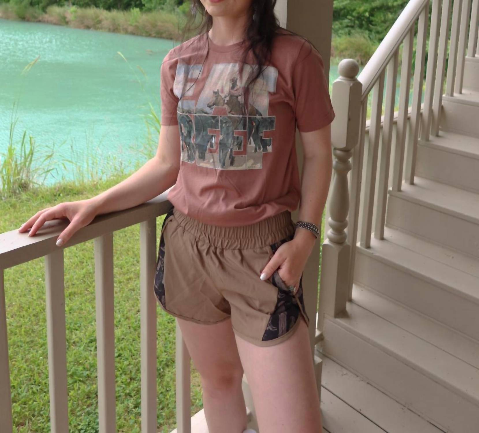 BELLA + CANVAS Eat Beef Graphic Tee in chestnut - women's t-shirt - alternate view