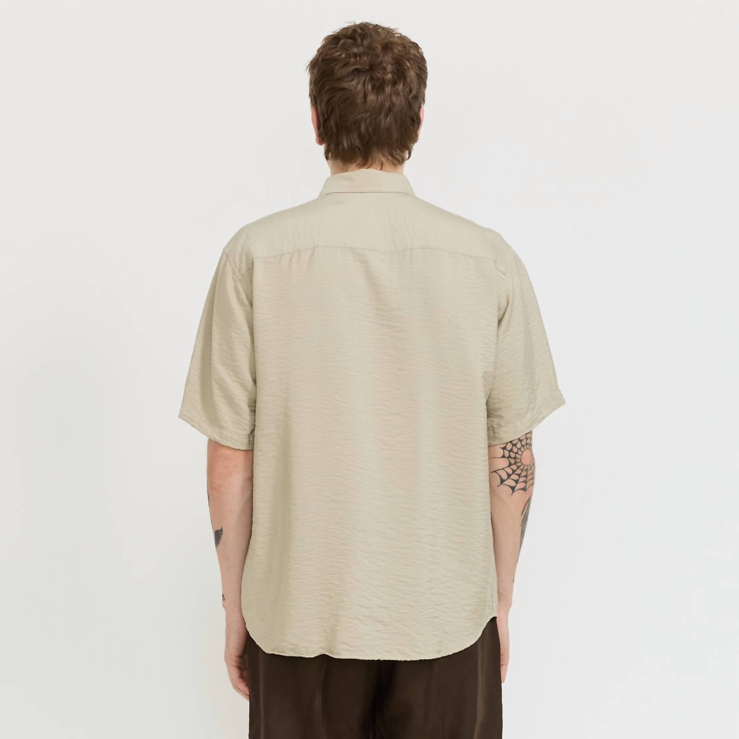 NN07 Freddy Short Sleeve No Pocket Shirt in fog - men's shirt - view 4