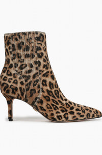 Veronica Beard Women's Lisa Genuine Calf Hair Heel Bootie in leopard - women's shoe