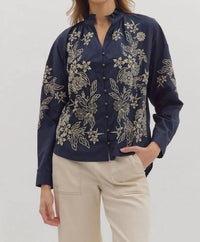 Entro - Delphinium Long Sleeve Blouse