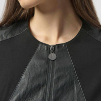 Joseph Ribkoff - Heavy Knit And Leatherette Fitted Jacket