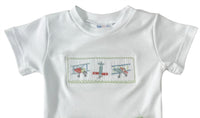 Lulu Bebe - Boy's Airplane Smocked Short Set