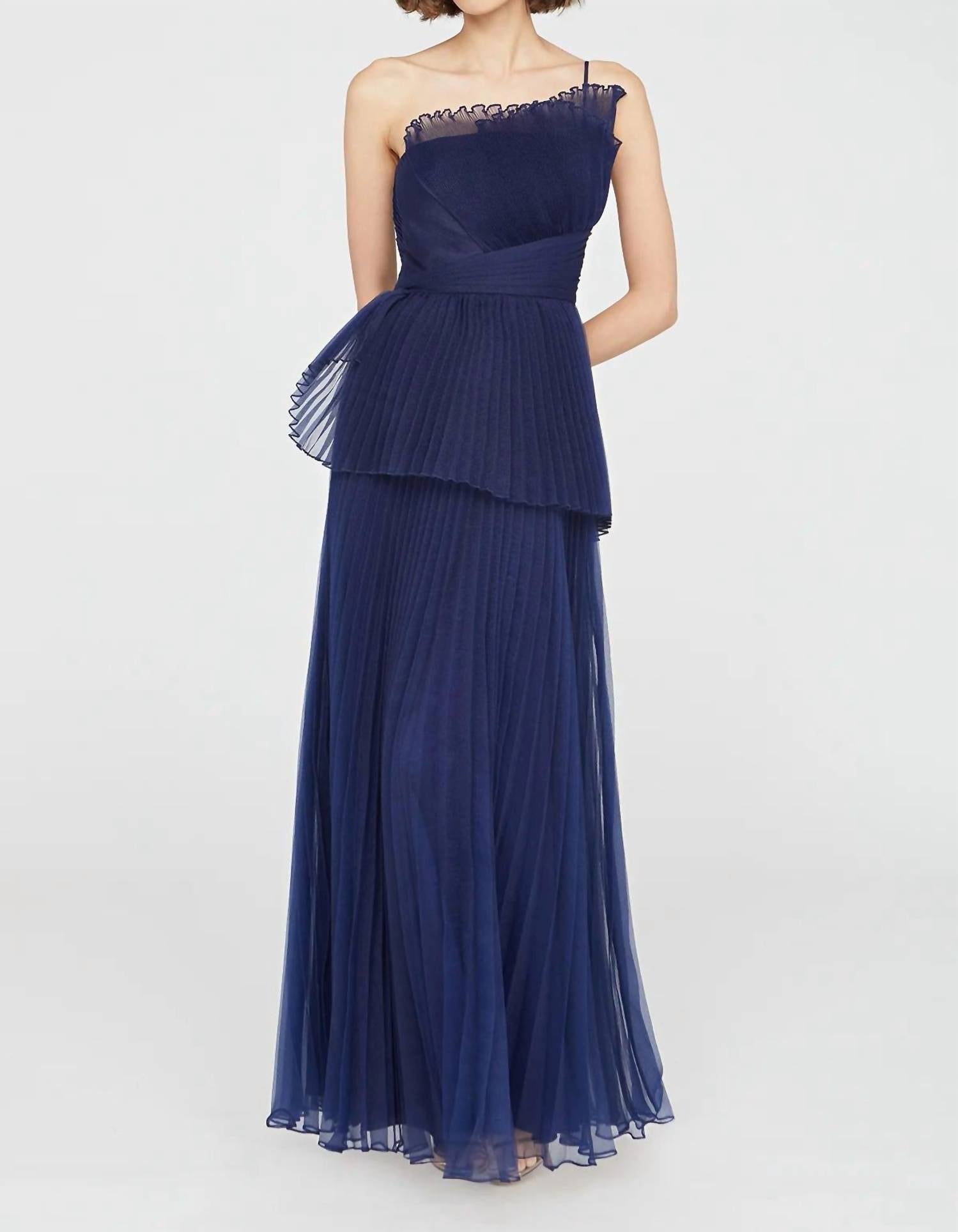 Theia - Delphine Pleated Organza Gown