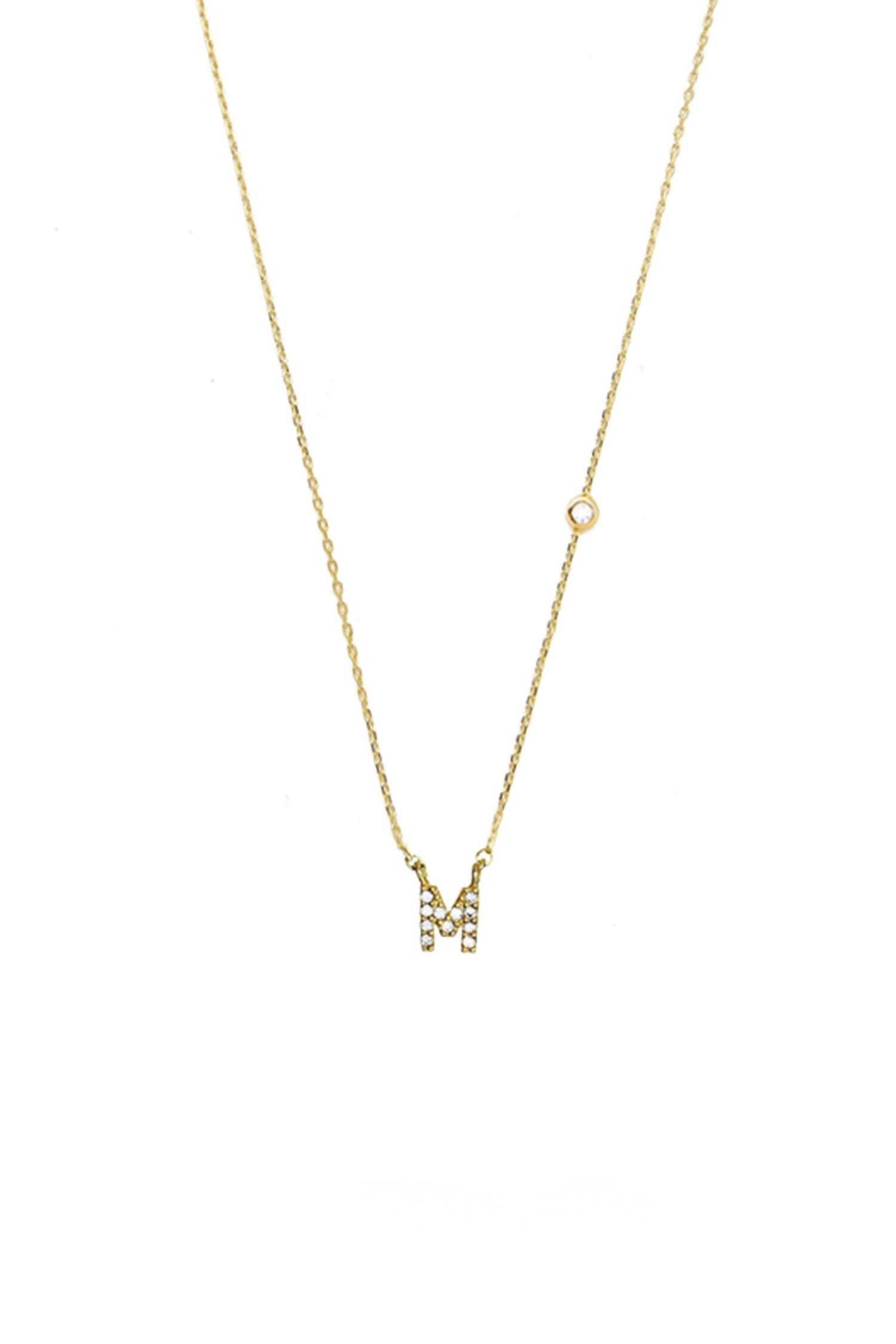 Tai Jewelry Women's Initial M Necklace in gold - women's jewelry