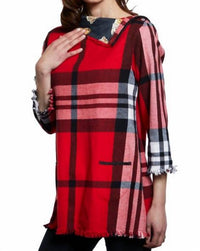 Dizzy-Lizzie - Aspen Cowl Neck Button Neck Flannel Top