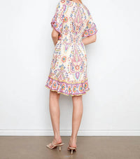 Charlie B - Carnival Colored Flutter Sleeves Dress