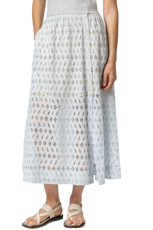 Lilla P - Eyelet Side Button Maxi Skirt