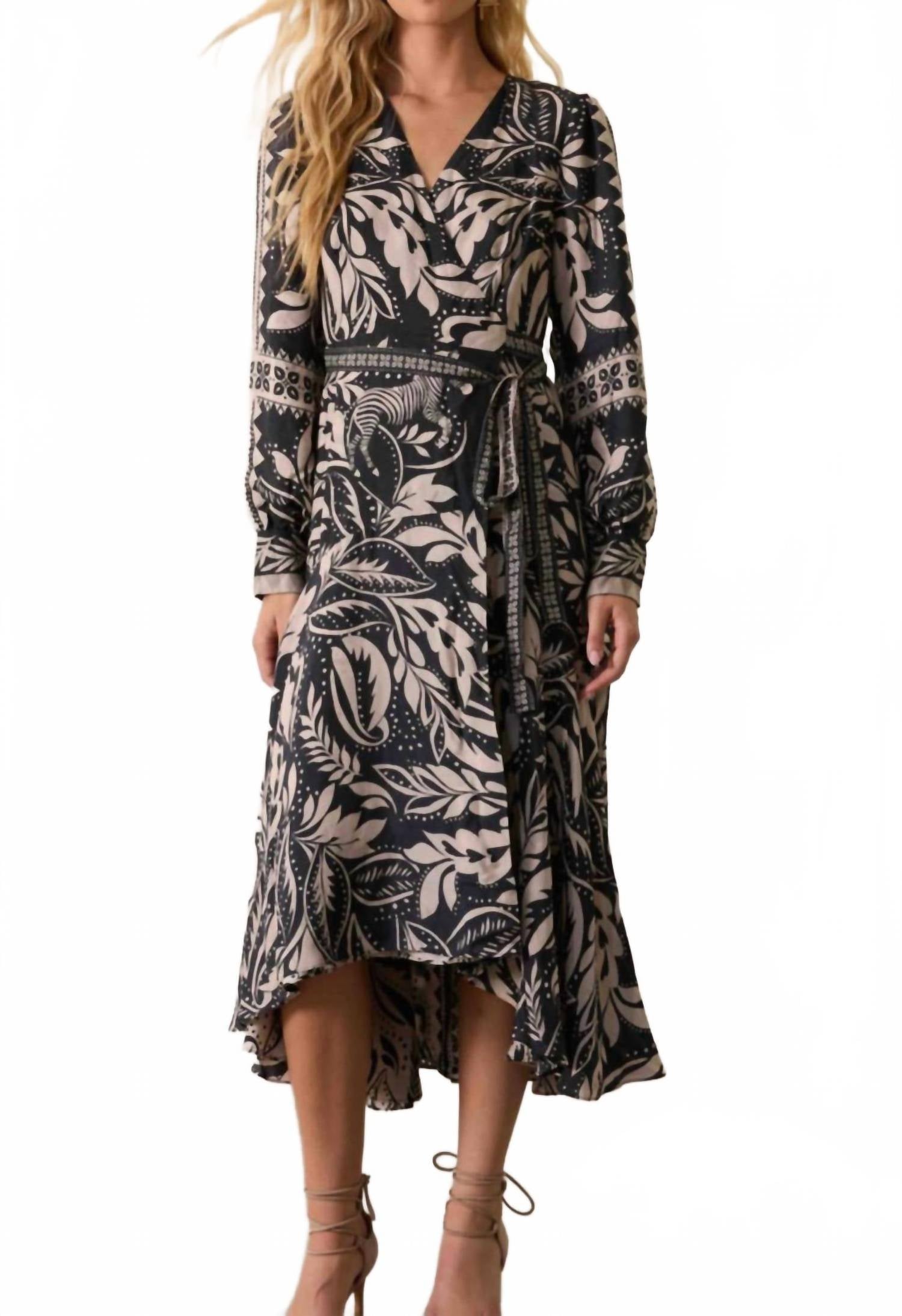 CABALLERO Moon Maxi Reversible Dress in zebra fern - women's dress