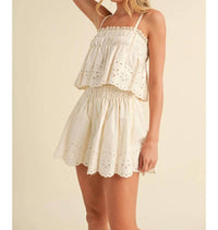 Klesis - Embroidered Cami and Shorts Set with Lace Trim