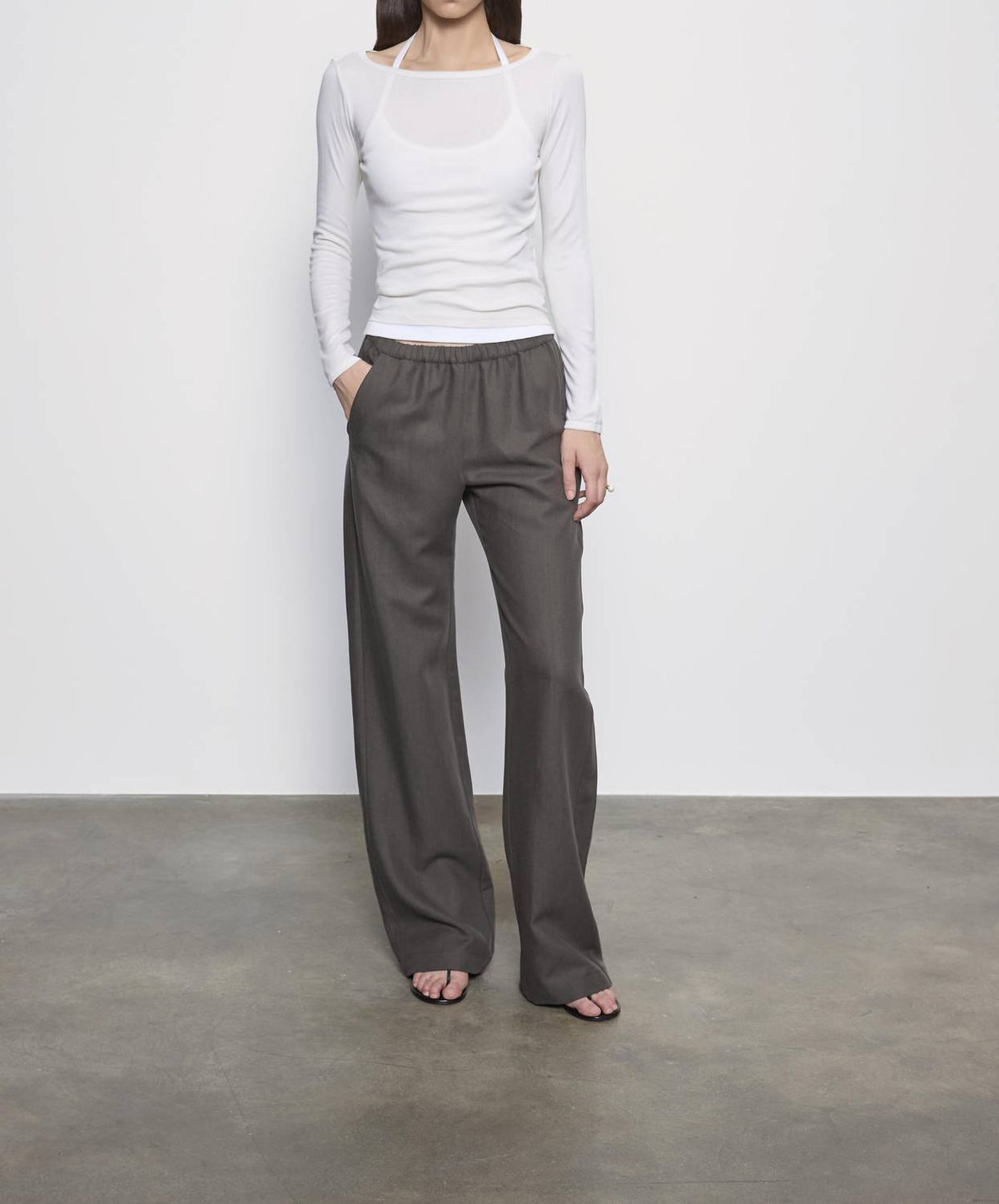 Enza Costa - FINE SUPIMA COTTON LONG SLEEVE BOATNECK TOP