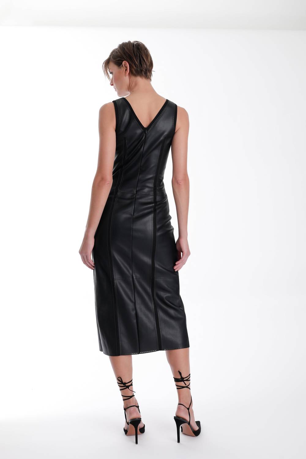 Karina Grimaldi - Mona Vegan Leather Midi Dress