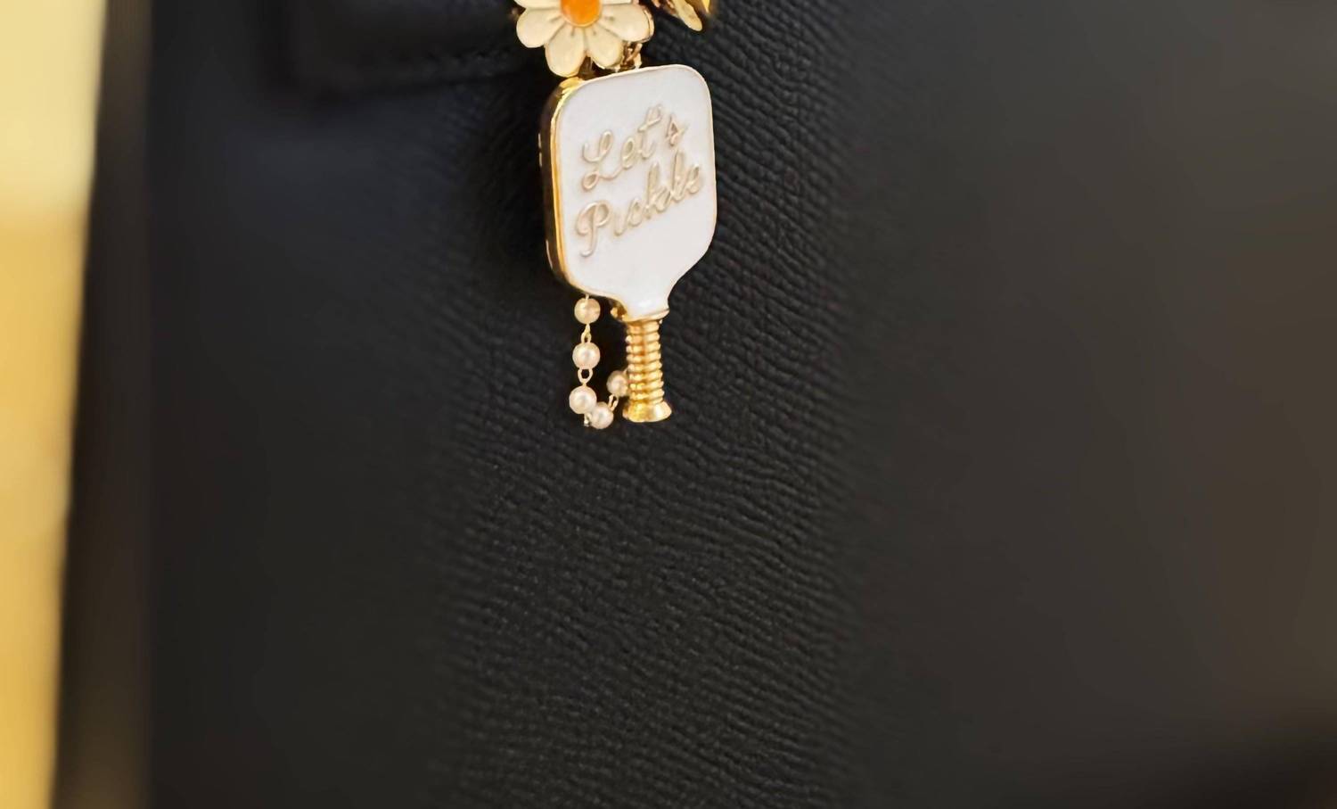 Ellison+Young - Women's Pickleball Daisy Bag Charm And Keychain