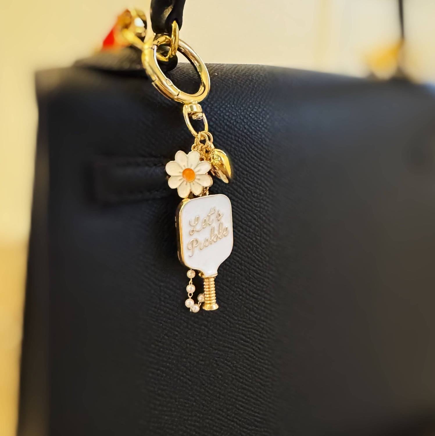 Ellison+Young - Women's Pickleball Daisy Bag Charm And Keychain
