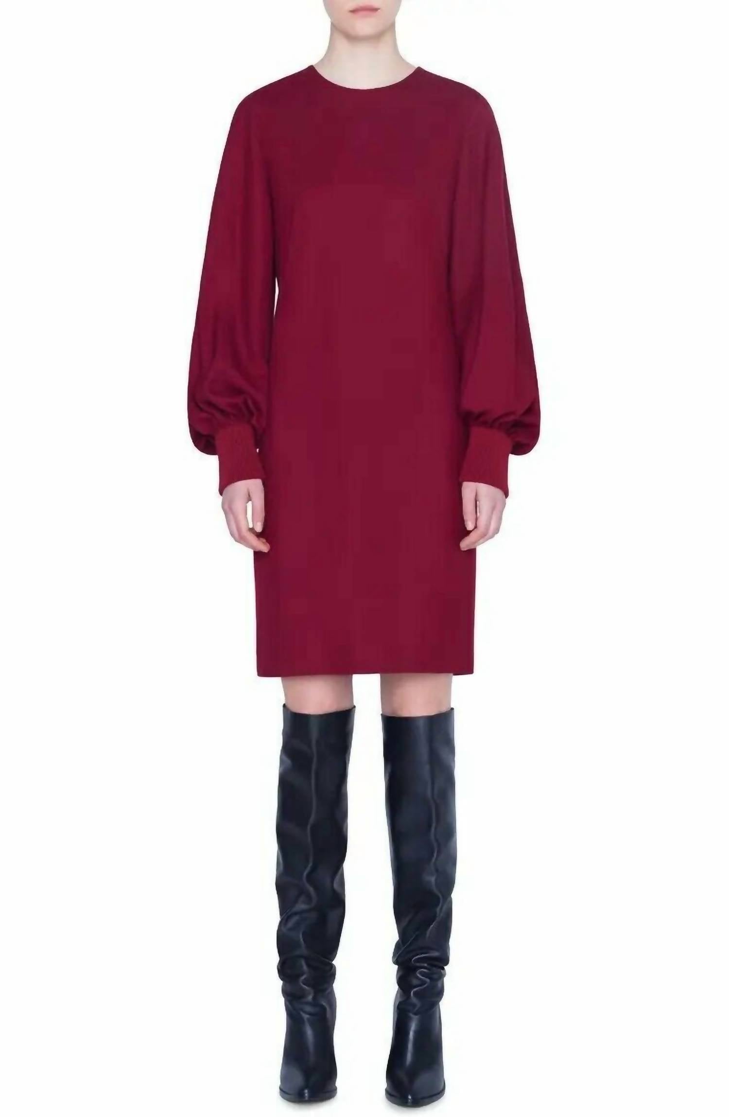 Akris Punto - Long Balloon Sleeve Wool Mini Dress