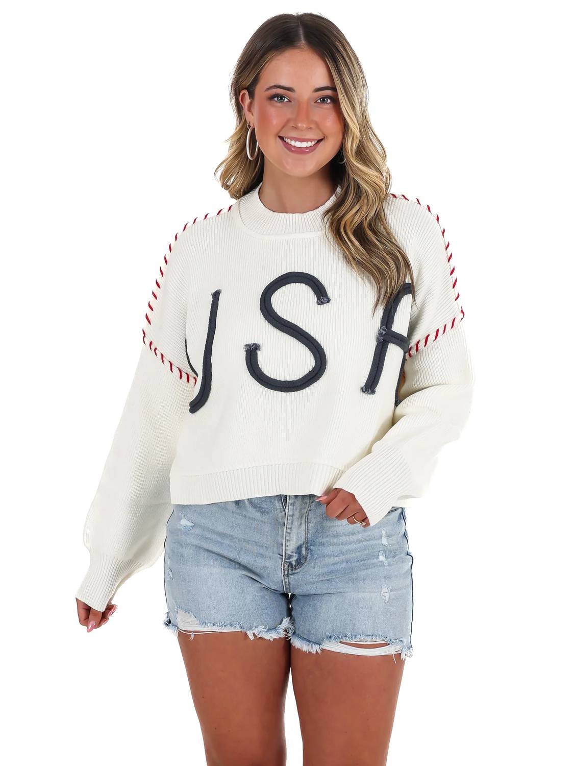 Miou Muse - American Babe Usa Long Sleeve Sweater