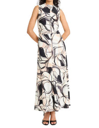 Maggy London - Mock Neck Sleeveless Maxi Dress