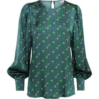 summum Women's Bits And Rounds Top in forest green - women's blouse