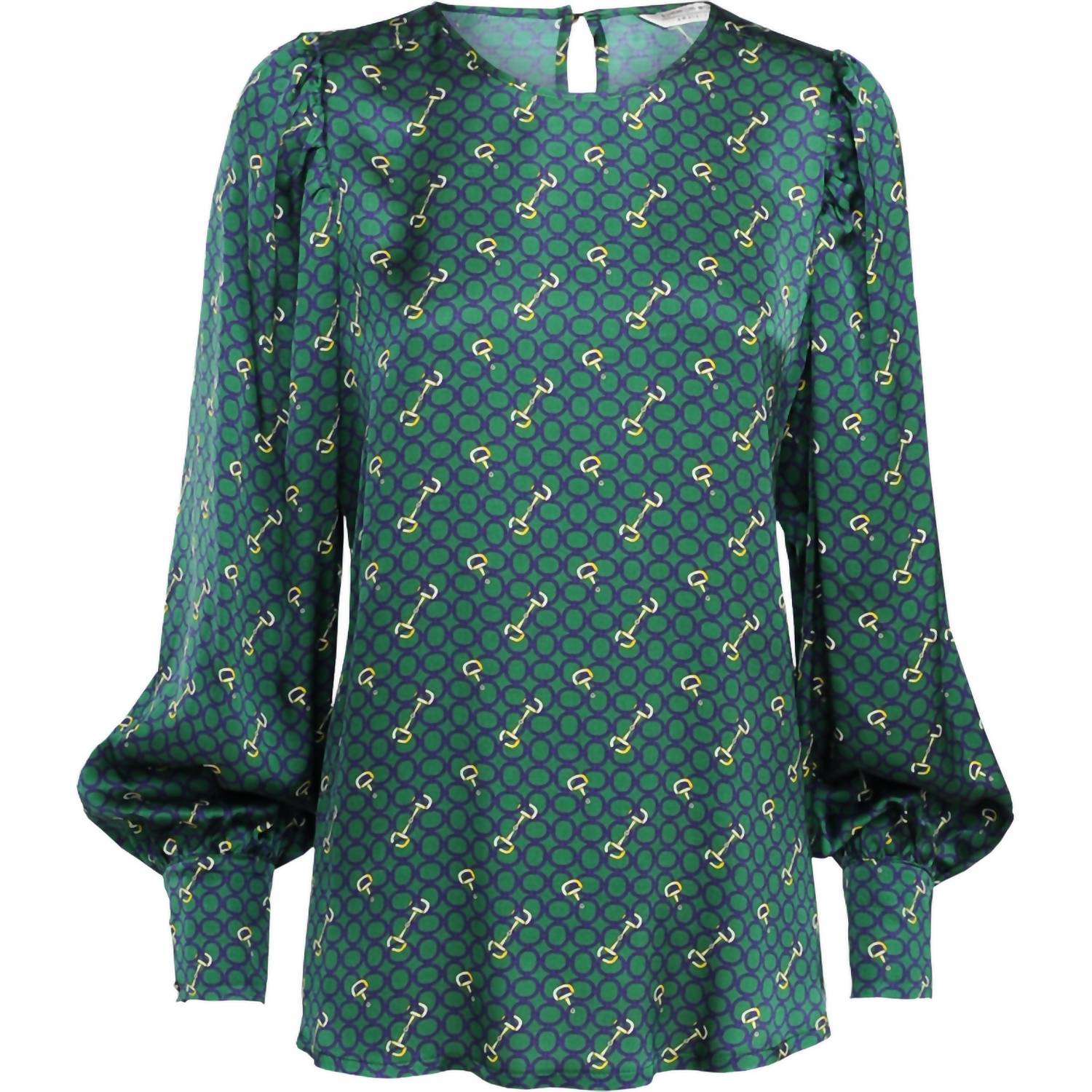 summum Women's Bits And Rounds Top in forest green - women's blouse