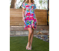 Thml - Multi Color Pattern Flutter Sleeve Dress