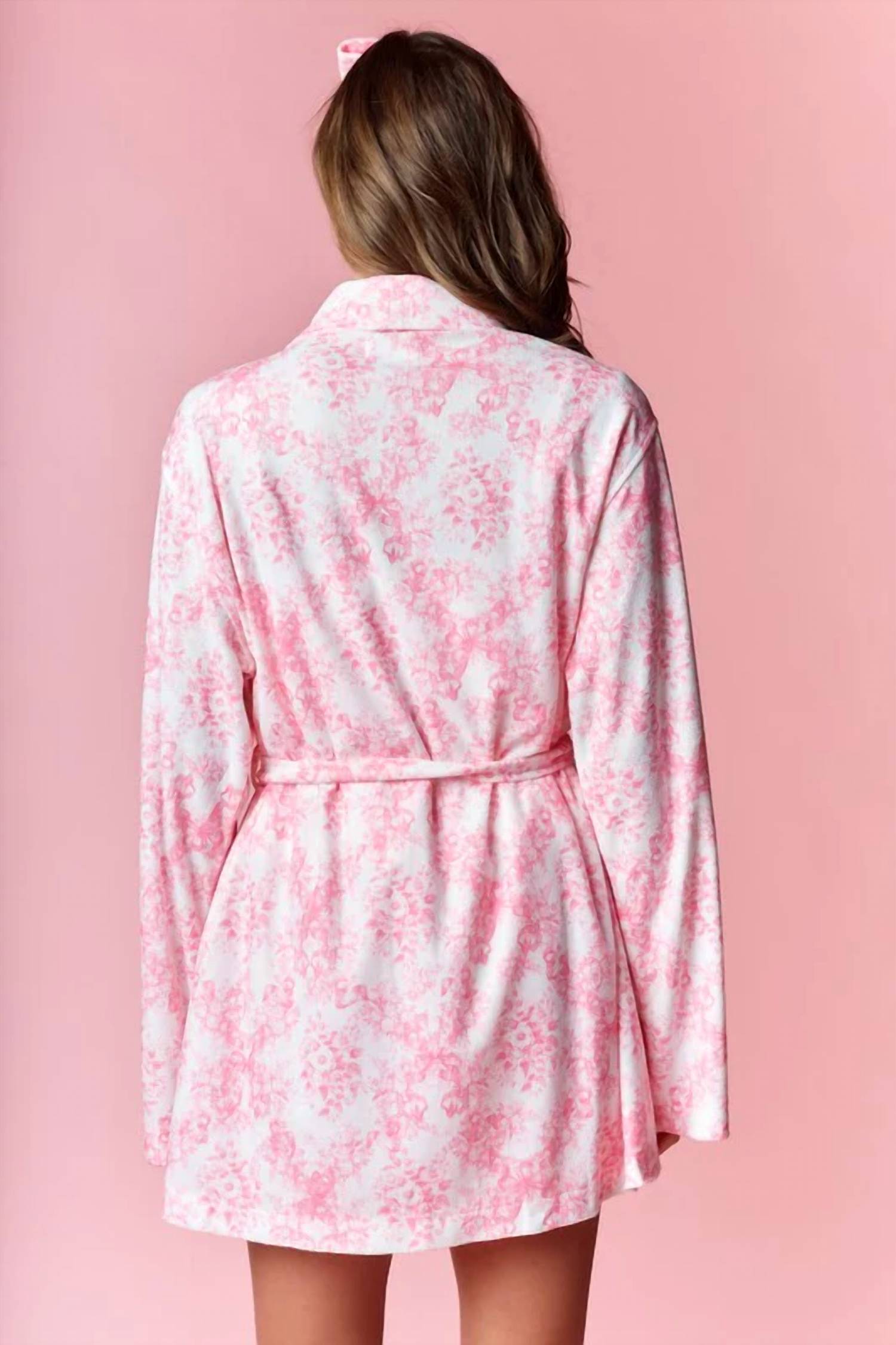 Rareraw - Comfort Cutie Toile Print Robe And Headband Set