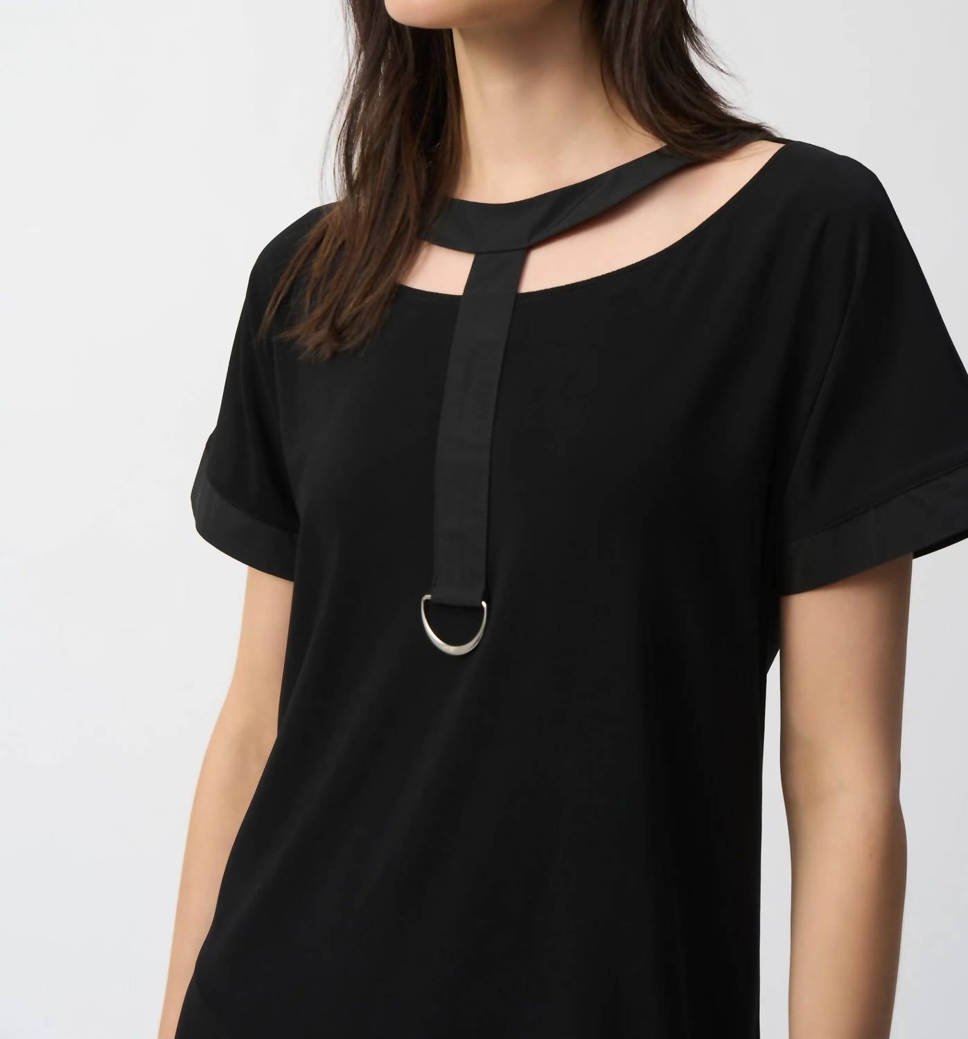 Joseph Ribkoff - Cutout Yoke Detail Shift Dress