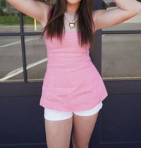 Olivaceous - Rosé All Day Linen Peplum Top