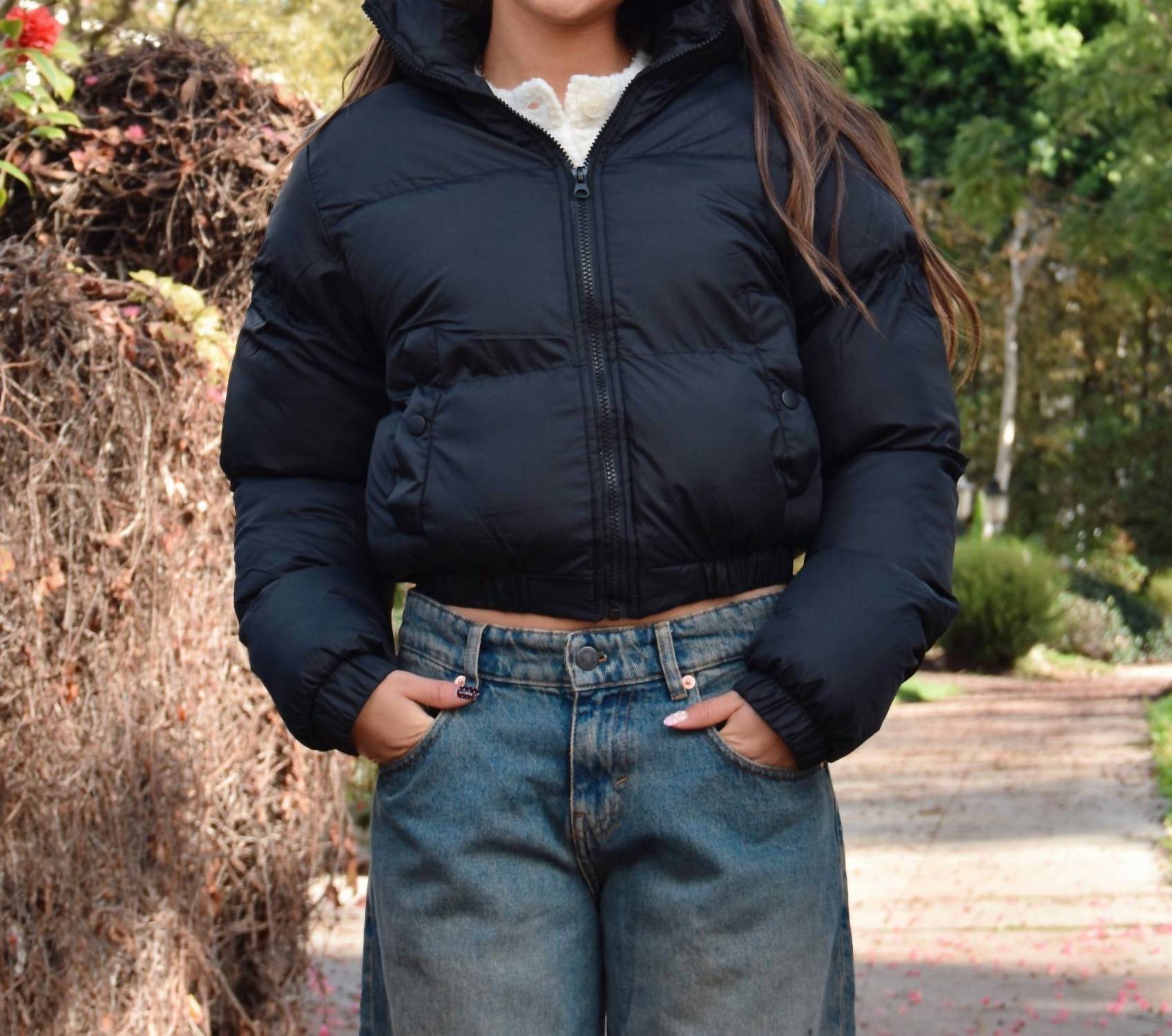 8apart Junior Women's Rowan Puffer Jacket in black - women's jacket