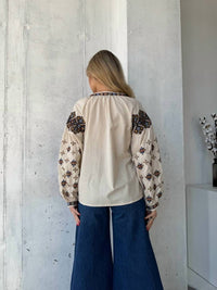 Miglo - Embroidered Puff Sleeve Blouse