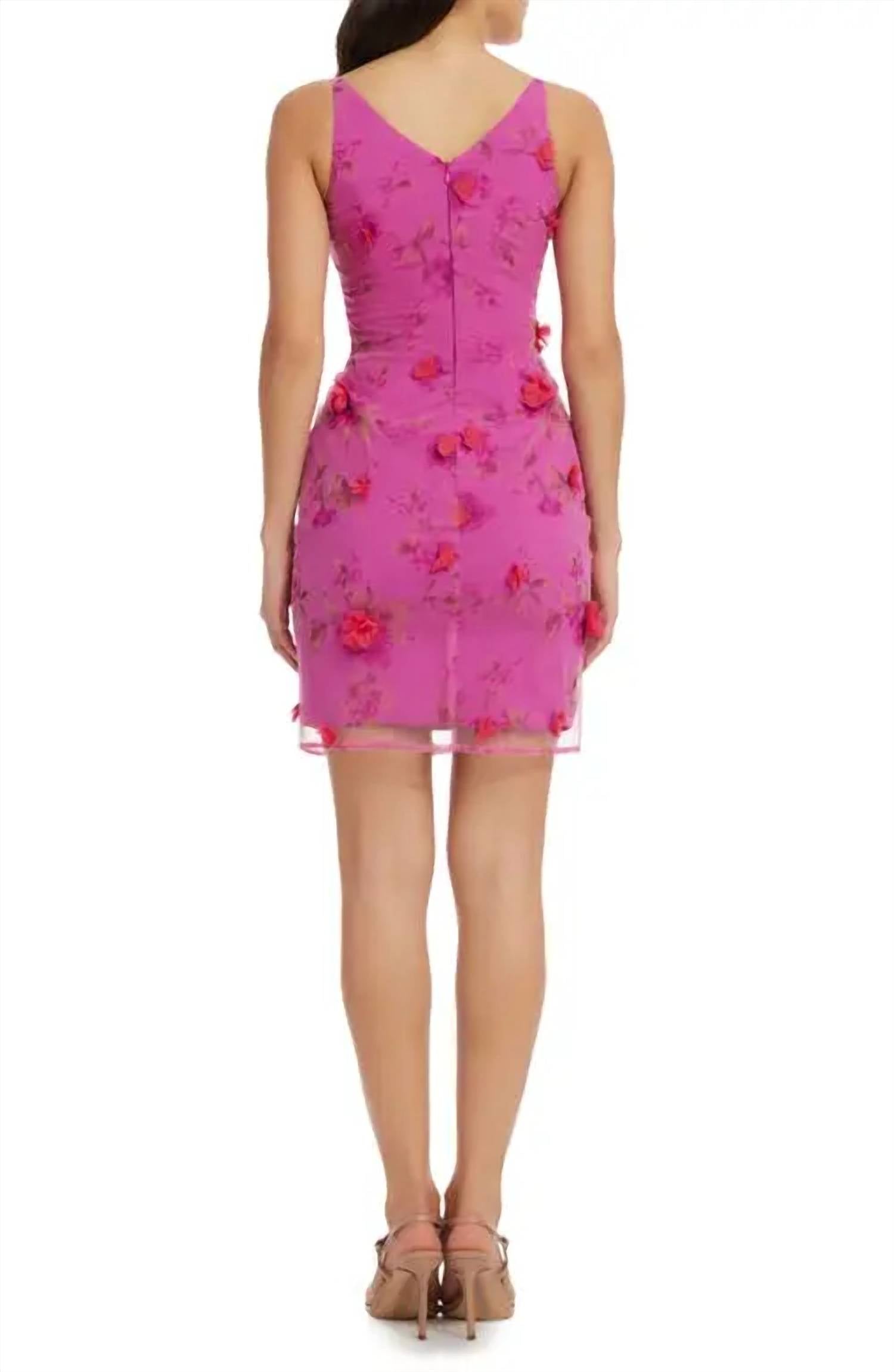 Dress The Population - Tatum Floral Applique Dress